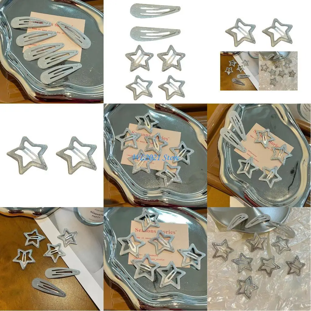 

G5GC 2 Pieces Hair Clip Silver Hair Pins Glitter Hair Accessory for Toddler Girl