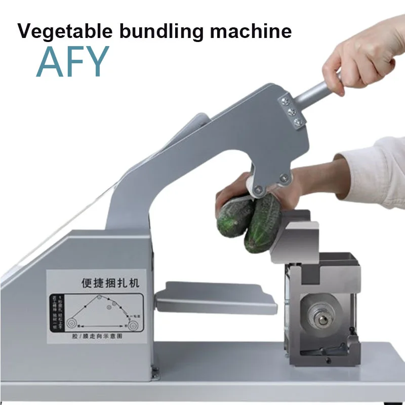 Semi Automatic Vegetable Bundling Machine for Supermarket Grocery Store Packaging Equipment for PE PVC Film Strapping for