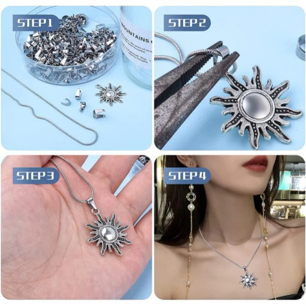 100 Stück Edelstahl-Verschlüsse, Anhängerbänder, Melonenkern-Schnallen, Anhänger, DIY-Halsketten- und Armbandverbinder, Schmuckzubehör – Detail 4