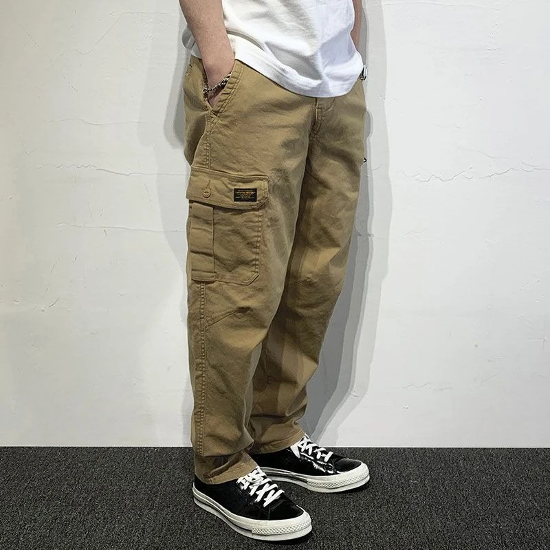 Pantalones Cargo de senderismo para hombre, Pantalón recto para primavera y otoño al aire libre, algodón de alta calidad, diseño barato, corte Regular, largo