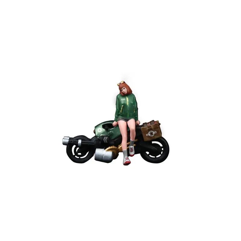 

1:64 Fighter Pretty Girl Motorcycle Doll Set Resin Model
