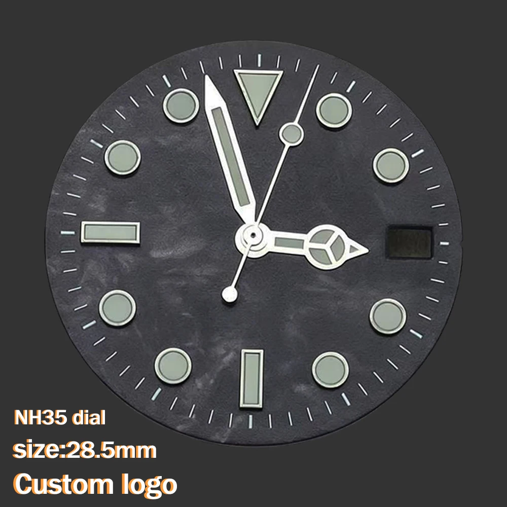 高品質nh35ラウンドダイヤル夜光285mmメンズウォッチダイヤル、nh35ムーブメント時計改造アクセサリーに適しています。