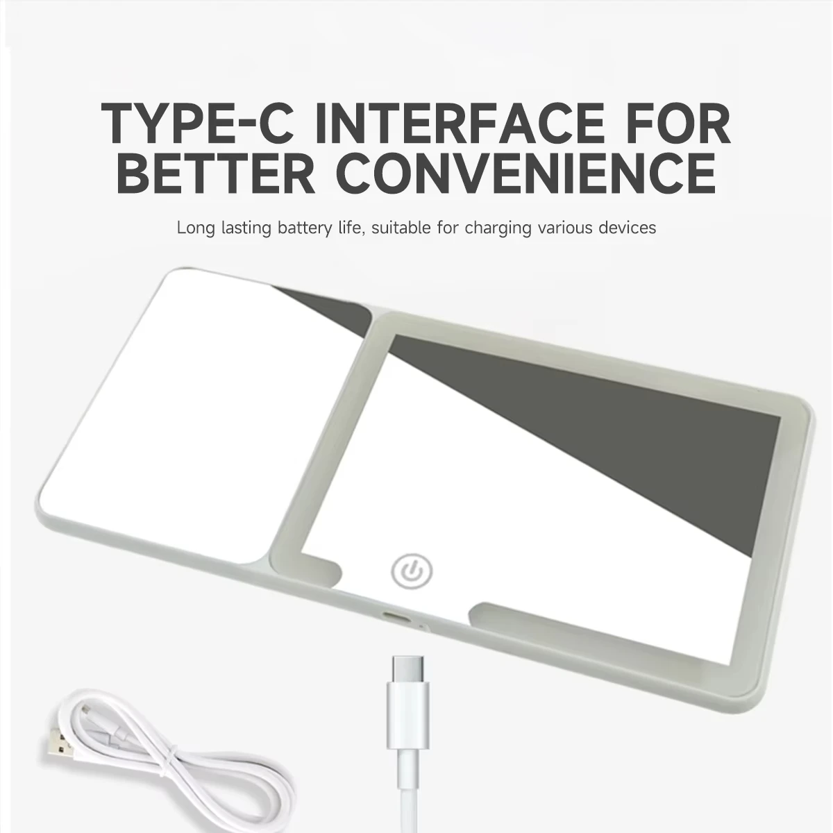 Car LED Makeup Mirror with Magnifying Glass HD Mirror Sun Visor Plate Interior Rear Mirror Dimmable Touchscreen Vanity Mirror view 3