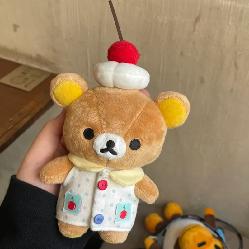 Cartoon Rilakkuma Store Manager Serie Niedlicher Kuchenbär DIY Rucksackanhänger Anziehpuppe Desktop-Ornament Spielzeug Peripherie-Geschenke