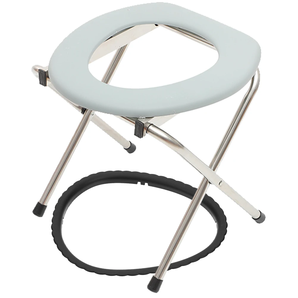 

2Pcs Foldable Toilet Stool Stainless Steel Portable Potty Seat For Pregnant Women Toilet Chair Squatting Stools Folding Stool