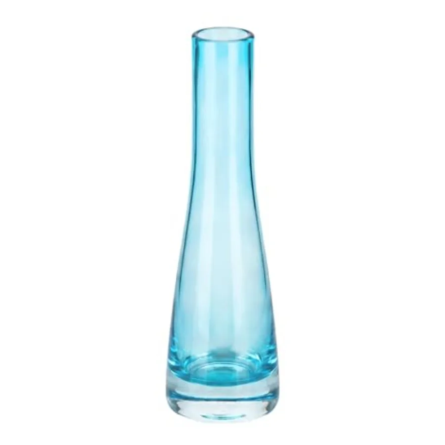 

Hand-Made Blown Art Bud Glass Vase Clear Flower Bud Vase Single Stem Vases Decorative Glass Vase Bottles Centerpiece for Weddin