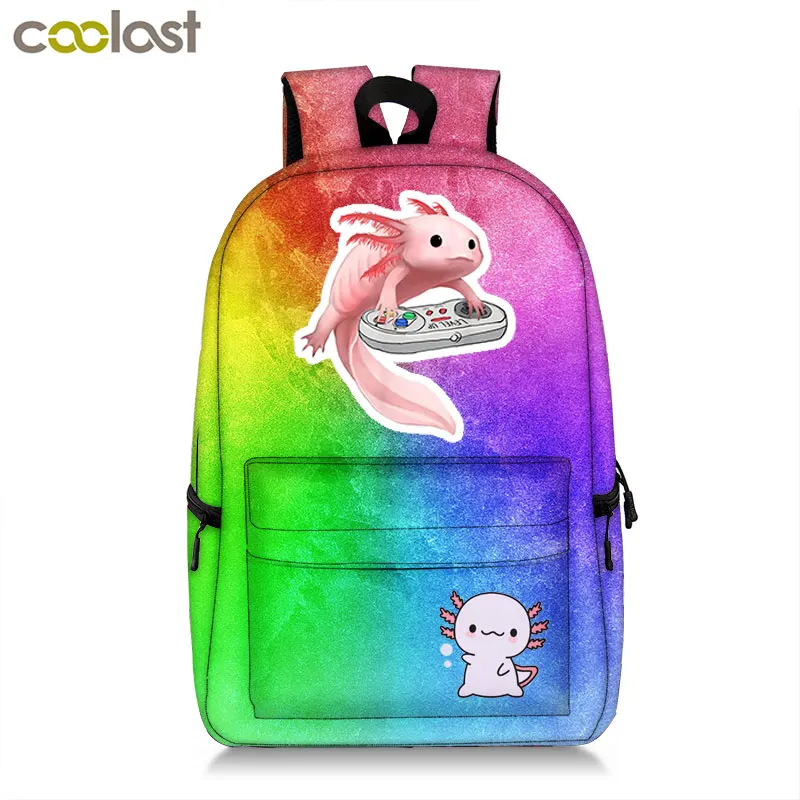 Animal Sea Otters Axolotl / Ferret Print Backpack Women Rucksack Children School Bags for Teenager Girls Cute Cow Backpacks