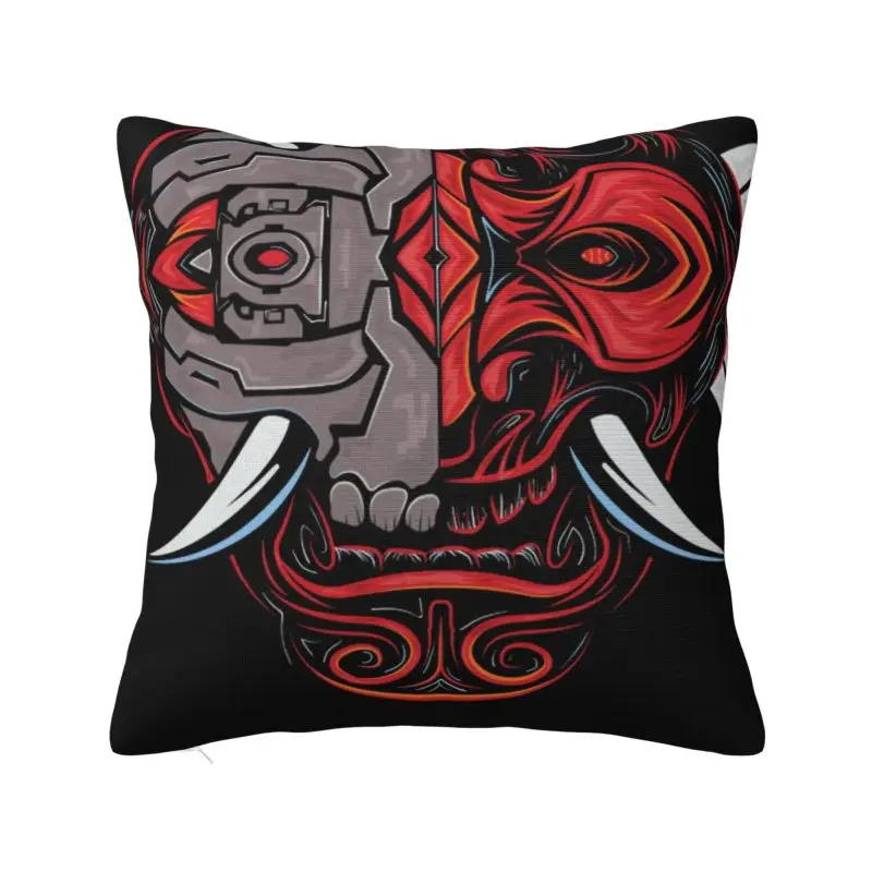 Housse de coussin Punk Oni Demon, 40x40cm, tatouage de samouraï japonais Hannya, taie d'oreiller nordique douce, décoration de Salon