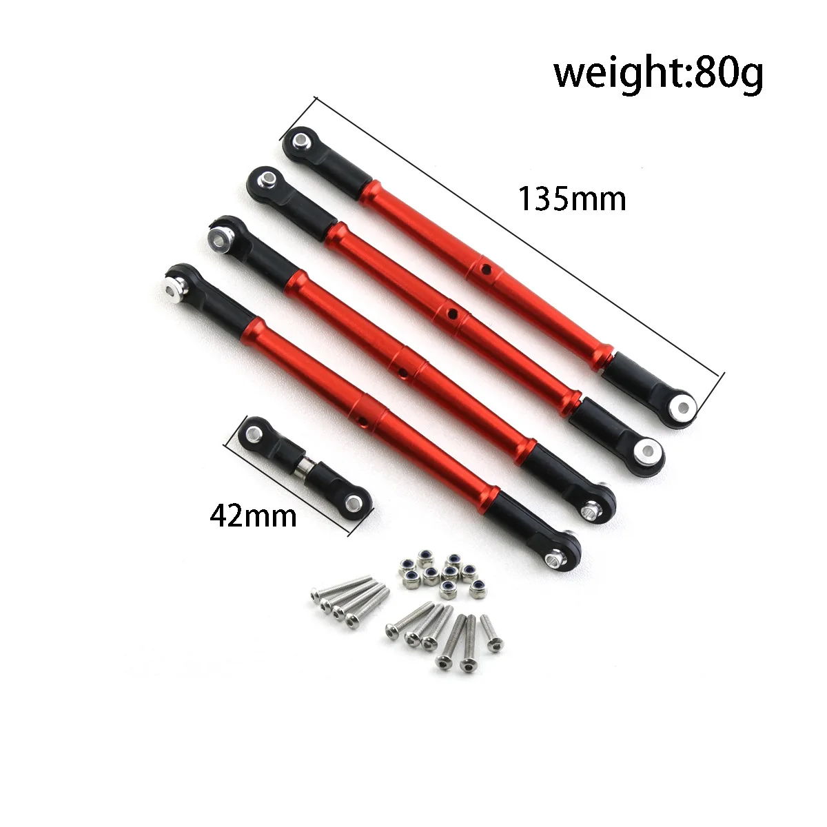 5pcs Metal Front and Rear Link Rod Tie Rod Pull Rod Servo Rod for Arrma 1/8 Karton Outcast NOTORIOUS Upgrade Parts