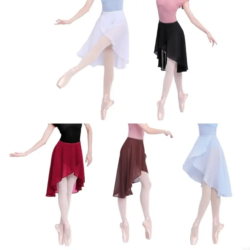 

H9ED Adult Ballet Dance Skirt Women Girls Gymnastics Wrap Skirt Dress