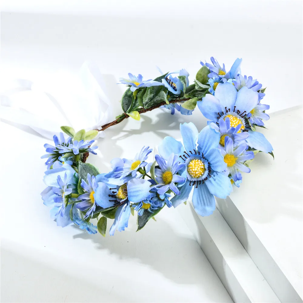 Little Fresh Simulation Corolla Wedding Hair Ring Bohemian Headband Girl's Flower Hair Accessories Party Flower Forest Series