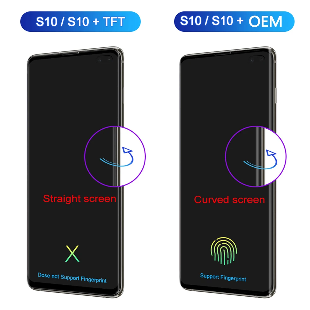 Super AMOLED For Samsung Galaxy S10 S10 Puls LCD Display Touch Screen Digitizer Assembly For Samsung S10+ G973F G975F Display