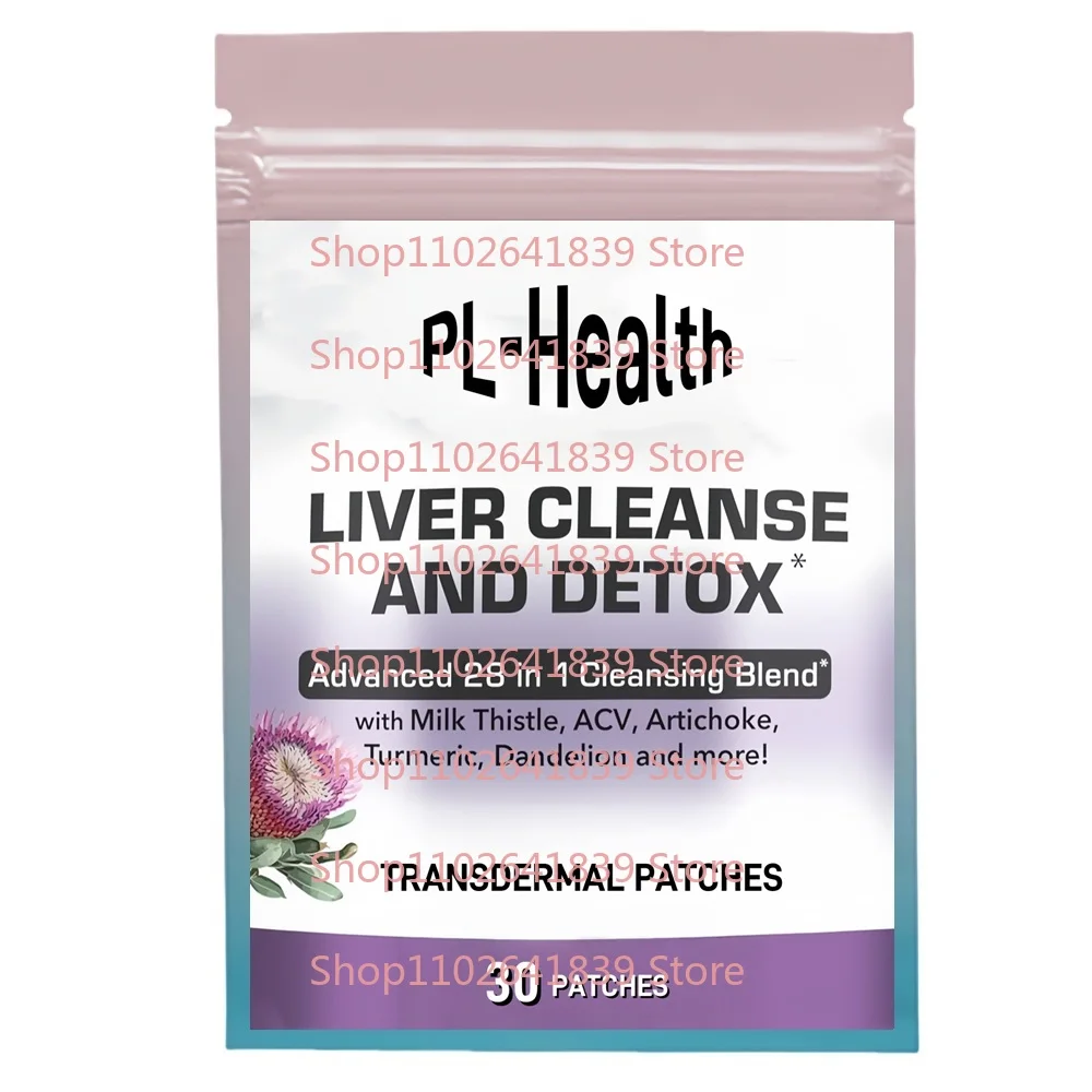 30 parches para limpieza del hígado, parches transdermicos desintoxicantes y reparadores con cardo mariano, silimarina, alcachofa, diente de león y vinagre de sidra de manzana