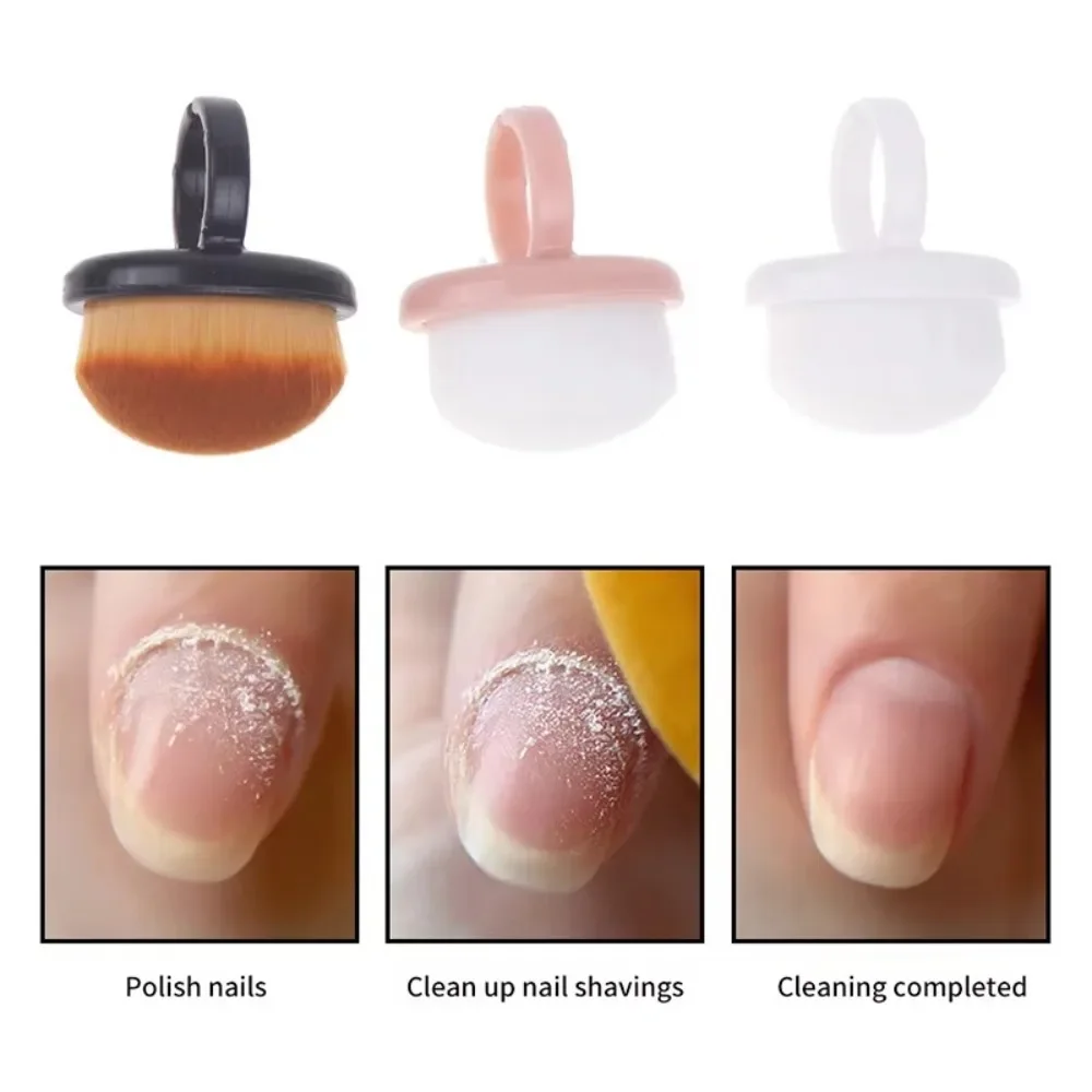 Cepillo ovalado para polvo de uñas, herramientas de manicura DIY, limpieza de polvo de Gel, cepillo en forma de anillo, cepillo de limpieza de polvo para decoración de uñas de plástico