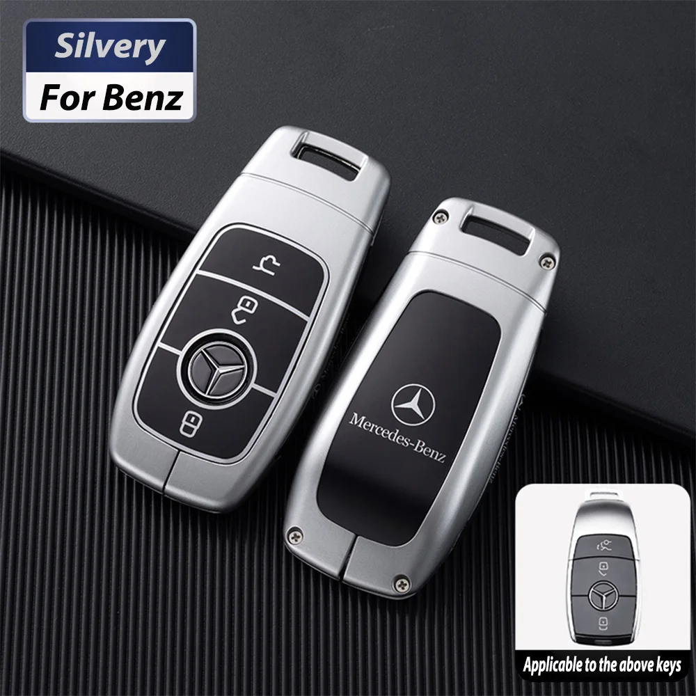 Funda de Metal para mando A distancia de coche, carcasa para Mercedes Benz AMG A C E S G Class GLC CLE CLA GLB GLS W177 W205 W213 W222 X167 AMG