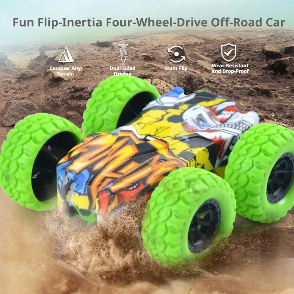 Double-Sided Inertia Stunt Car Toy Friction Powered Off-Road Vehicle for Kids Indoor & Outdoor Anti-fall Car Toys Gifts