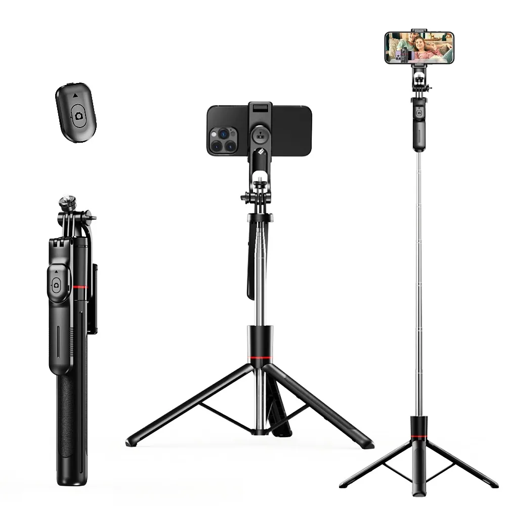 Roreta Selfie スティック三脚、長さ 1708mm 8 セクションポール、Bluetooth リモート、360 °   回転、1/4 インターフェイス、電話カメラ用