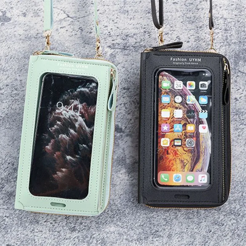 New Touchable Screen Phone Bag Women Messenger Bag Anti Theft Multifunctional Shoulder Bag Mini Transparent Wallet