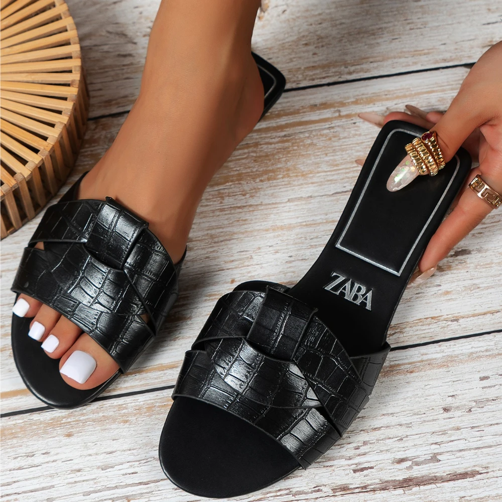 Neue Sommer-Designer-Damen-Hausschuhe in Unifarben, Modische Pantoffeln, Zapatos De Mujer, Damenschuhe, Hausschuhe, Damenschuhe – Detail 7