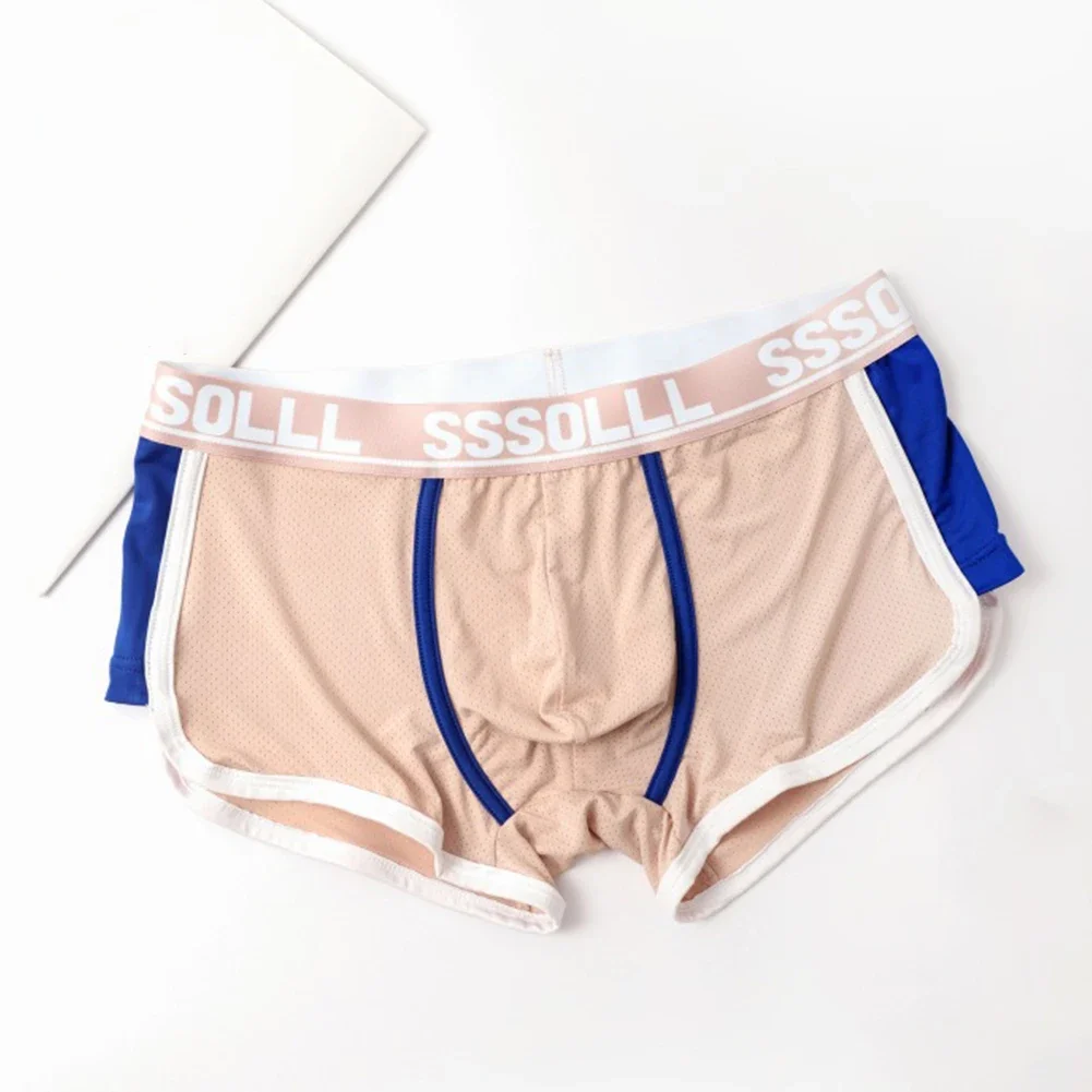 

Leisure Time Breathable Boxers Mid Waist Trunks Men Breathable Boxers Boxers Light Blue Comfortable Boxers Flat Corner Shorts