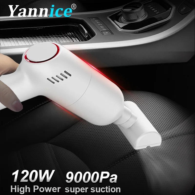 

Yannice Handheld Mini Portable Car Vacuum Cleaner 120W9000PA Wireless with Battery Car Accessories Wireless Cleaner Car Home Use
