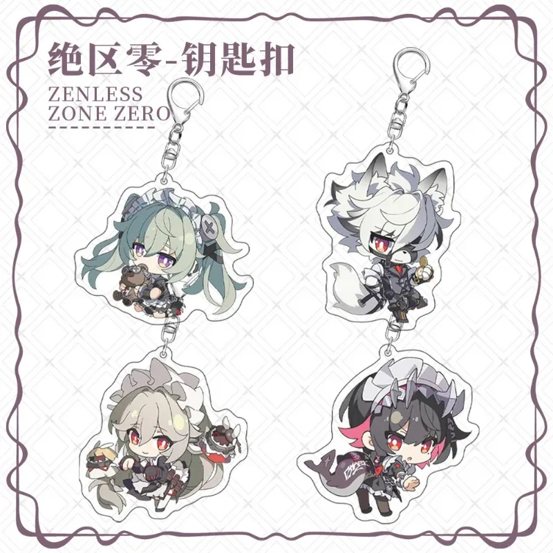 Game Zenless Zone Zero Corin Wickes Ellen Joe Von Lycaon Acrylic Keychain Q Version Character Keyring Bag Pendant Fans Gift
