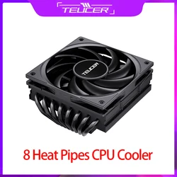 TEUCER 8 rurek cieplnych chłodnica procesora niskoprofilowy radiator do gier ITX TDP 130W radiator komputerowy dla LGA1700/1200/115X/2011/2066 AM5