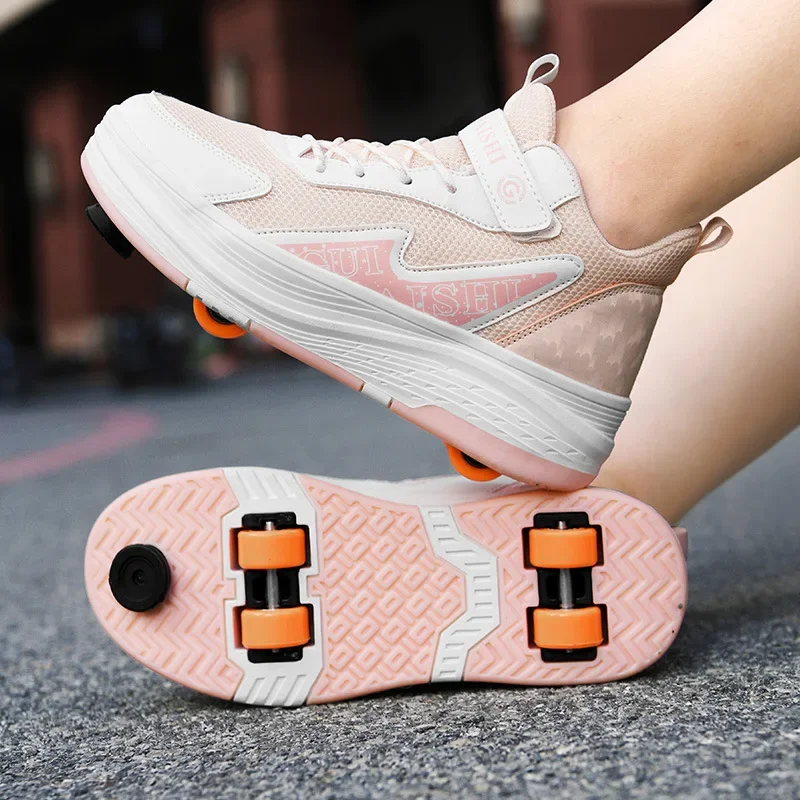 New Upgraded Roller Skate Shoes For Men Women Children Quad Wheel Inline Skating Shoes With Brakes Four Wheels Dual Wheel