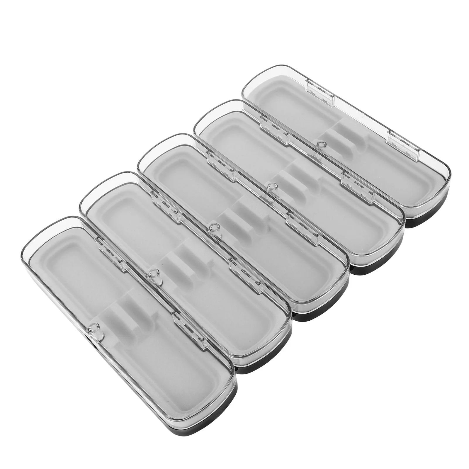 

5Pcs Rectangular Plastic Pen Case Clear Pencil Box Transparent Pen Holder Desktop Organizer Stationery Storage Container