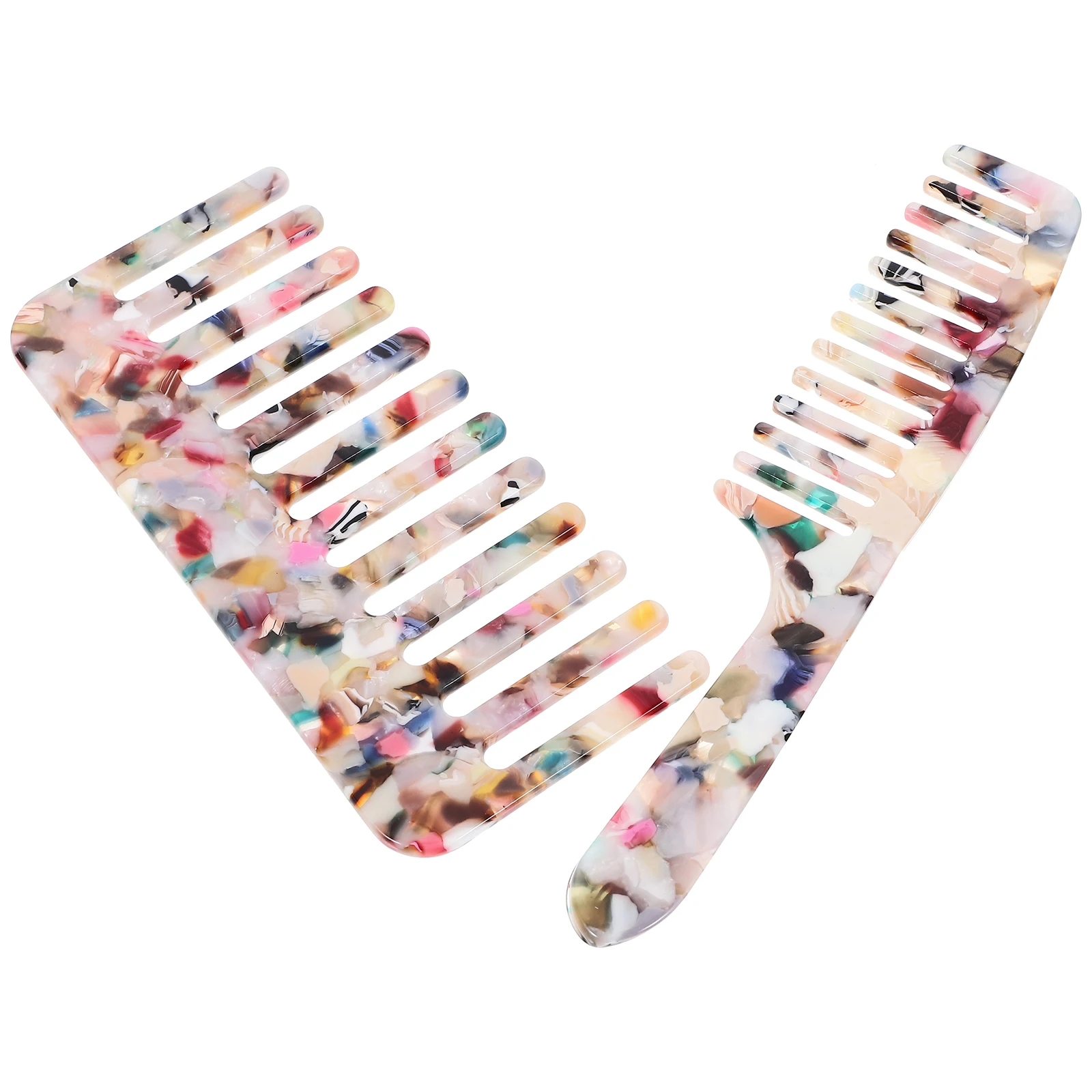 

2Pcs Wide Tooth Comb Hairdressing Detangle Comb Wet Dry Use Styling Tool Curly Hair Barber Hair Styling Tool Salon Hairbrush