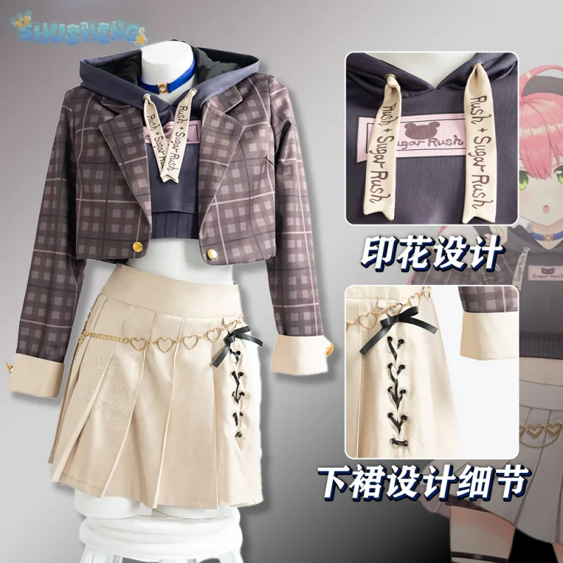 

Sakura Miko Hoshimachi Suisei Anime Vtuber JP Cosplay Costume Men women casual Coat JK skirts short suit Halloween party uniform