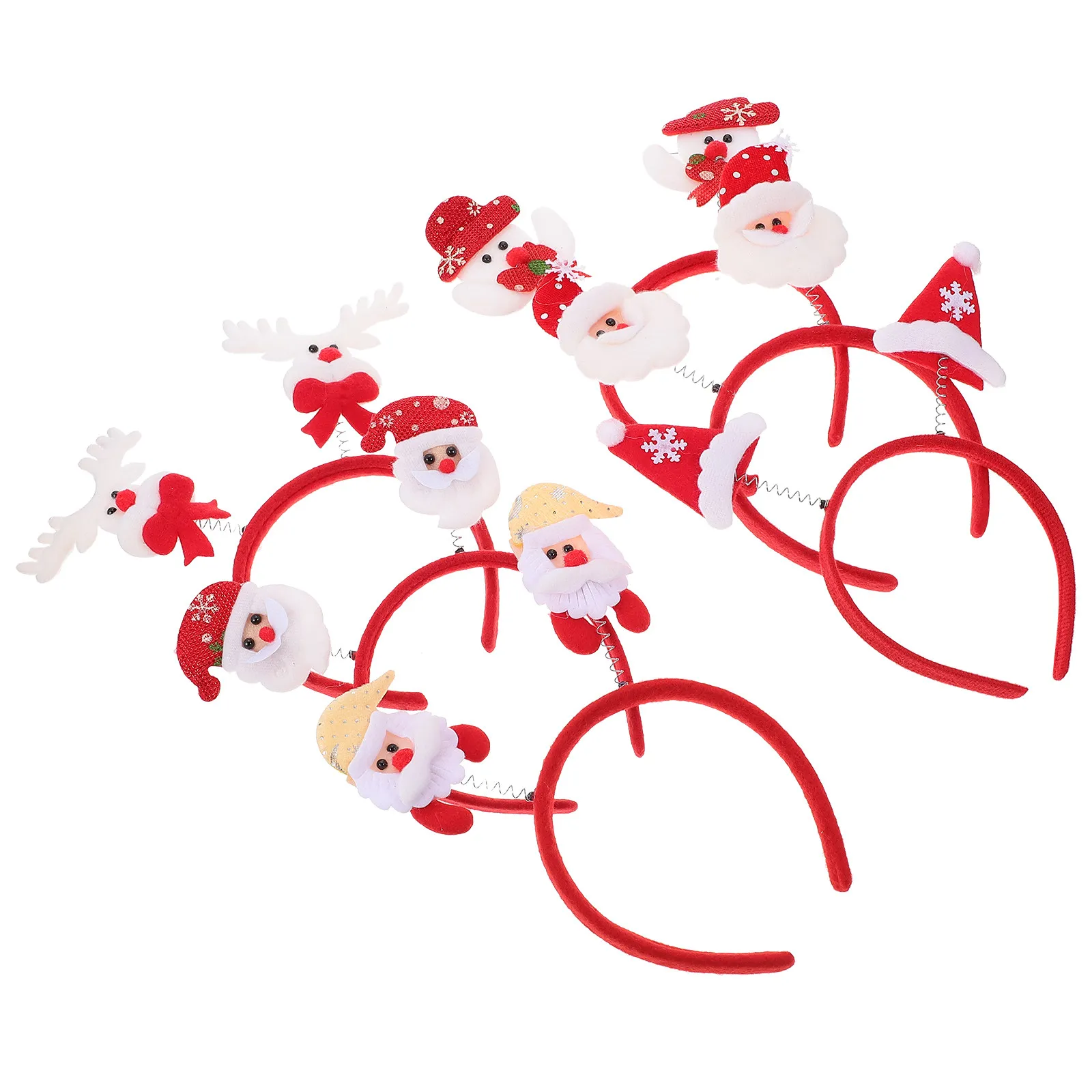 12Pcs Christmas Hair Hoops Exquisite Handmade Xmas Headband Holiday Party Hair Accessory Lovely Headdress