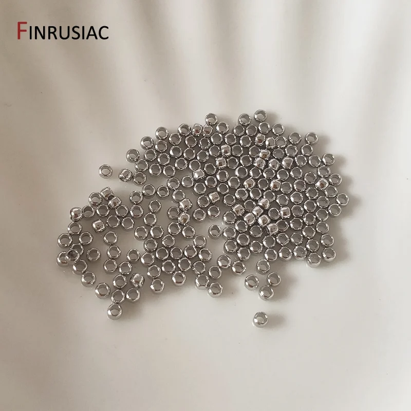 Wholesale 200pcs/lot Brass Crimp Beads 18K Real Gold Plated 2mm/2.5mm/3mm Crimp End Beads for DIY Jewelry Making Supplies