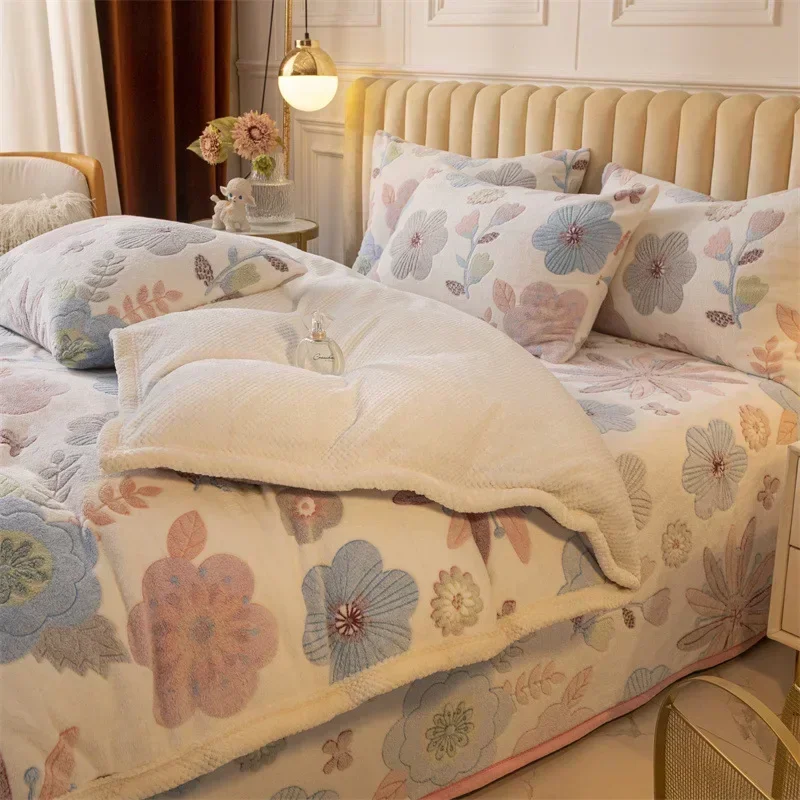 1pc Thickened Flannel Duvet Cover Soft Blanket Double-side Quilt Cover for Kids Winter Warm Housse De Couette220x240cm