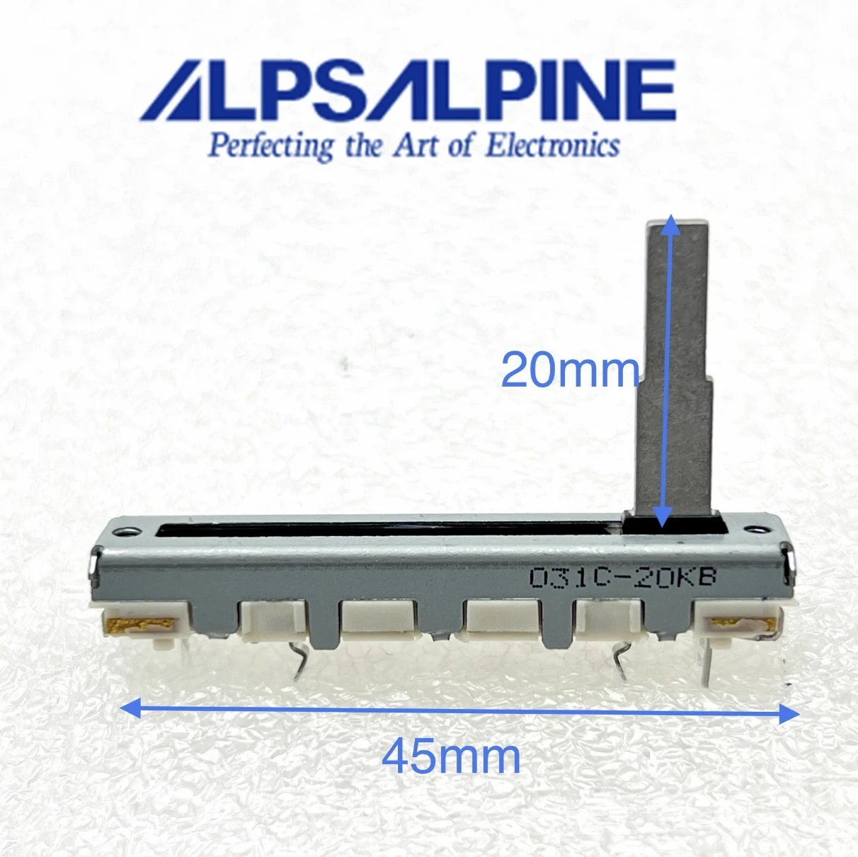 1 PCS Japanese ALPS 45mm single link direct sliding potentiometer B20K shaft length 20mm