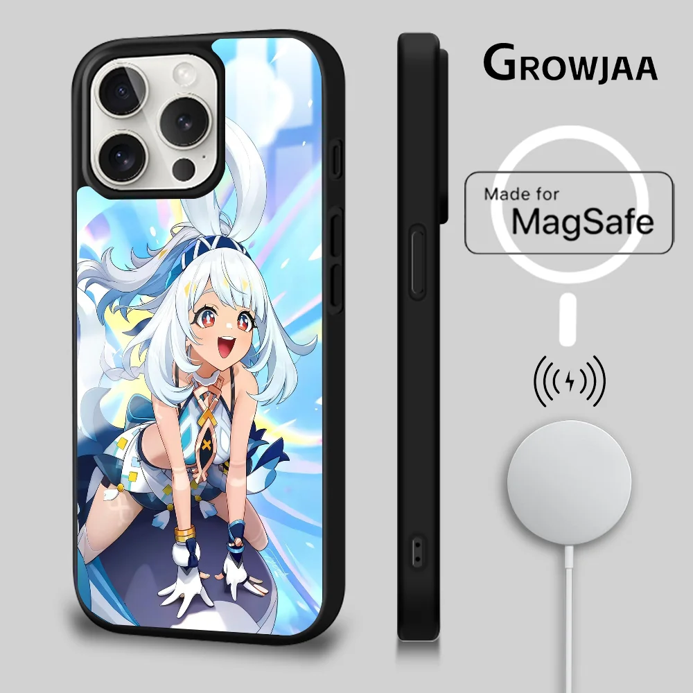 W-Wuthering Waves Anime Phone Case For iPhone 16 15 14 13 12 11 Pro Max Plus Mini Magsafe Mirror Wireless Magnetic Cover