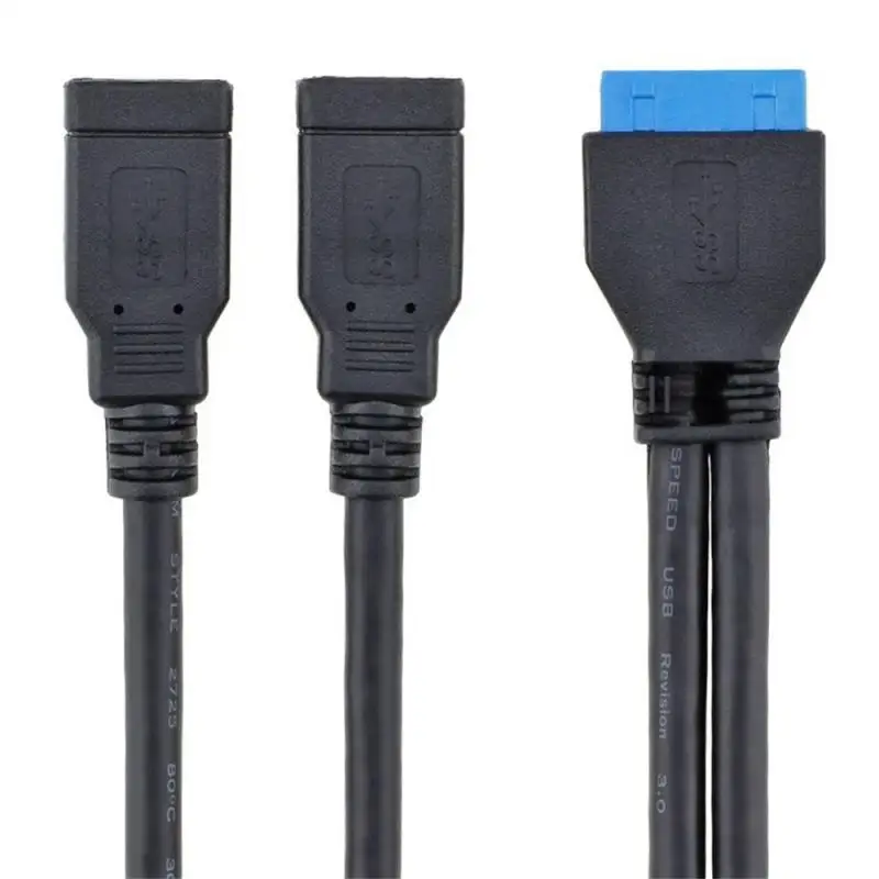 Conector da placa-mãe interna Cabo adaptador para PC, Hardware Cabos e Adaptadores, USB 3.0, A Fêmea para 20Pin, PC Computador