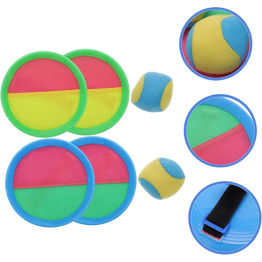Sticky Rackets with Soft Ball Set Outdoor Interactive Toss Catch Game Backyard Camping Holiday Parties Family Friendly Fun JXB