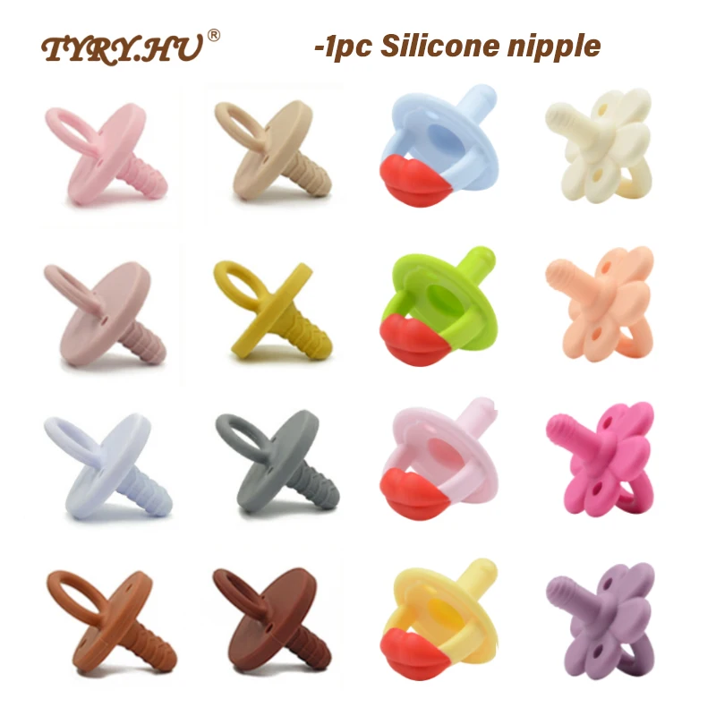 

TYRY.HU Baby Newborn Soft Food Silicone Nipple Infant Safe Circle Type Nipples Toddler Pacifier Kids Teether Toy For Boy Girls