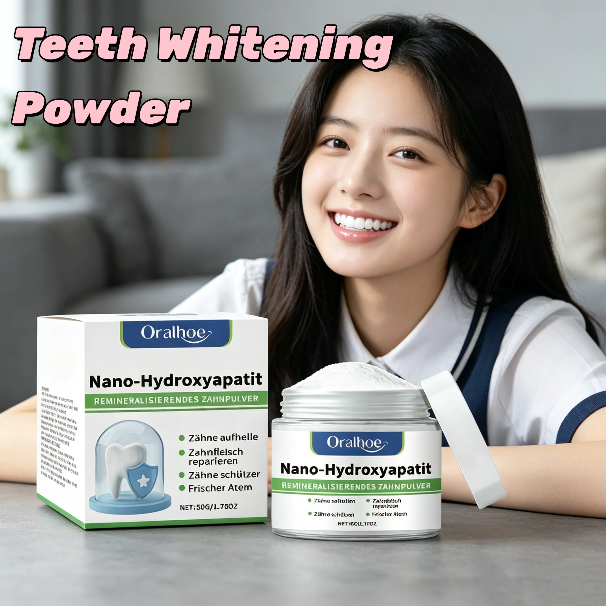 Instant Teeth Whiten Powder Fast Brighten Yellow Teeth Remover Smoke Tea Coffee Stain Deep Clean Fresh Breath Oral Beauty Care