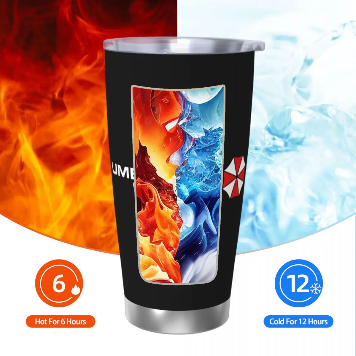 Ombrello Corporation Tumbler tazze da caffè con isolamento sottovuoto in acciaio inossidabile Smoothie tazze da tè bottiglia d\'acqua, 20oz