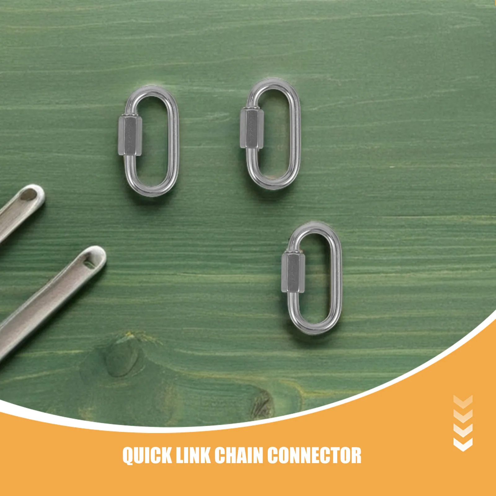 10Pcs D Shape Stainless Steel Chain Link Connector Heavy Duty Quick Locking Threaded Safety Connector for Hammock Birdcage