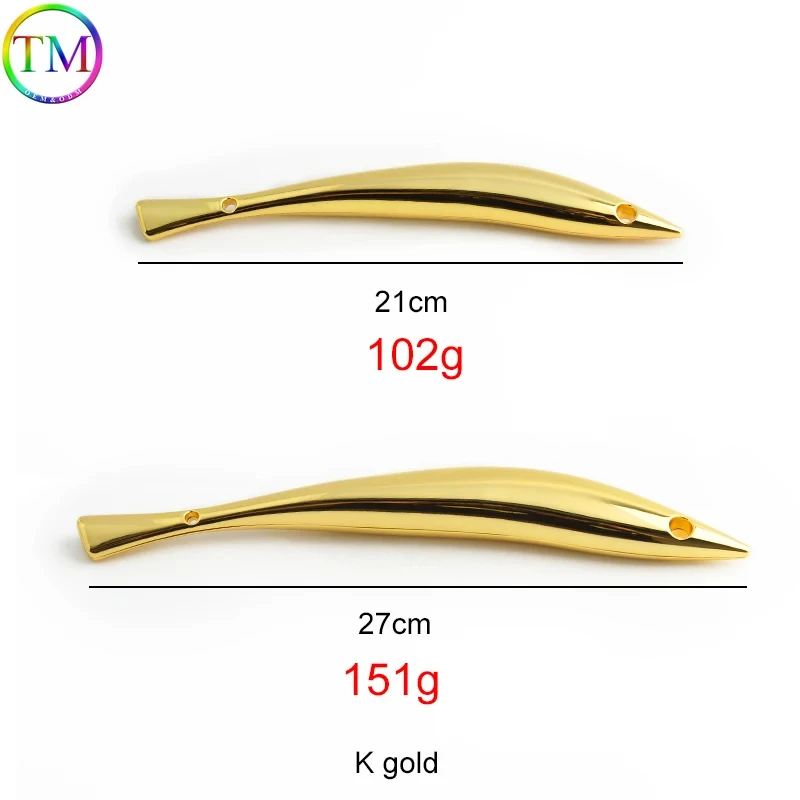 2PCS Fish Shape K Gold Light Gold Metal Bag Handle Frame For Women Bag Handbag Handles Purse Strap Shoulder DIY Bags Accessories