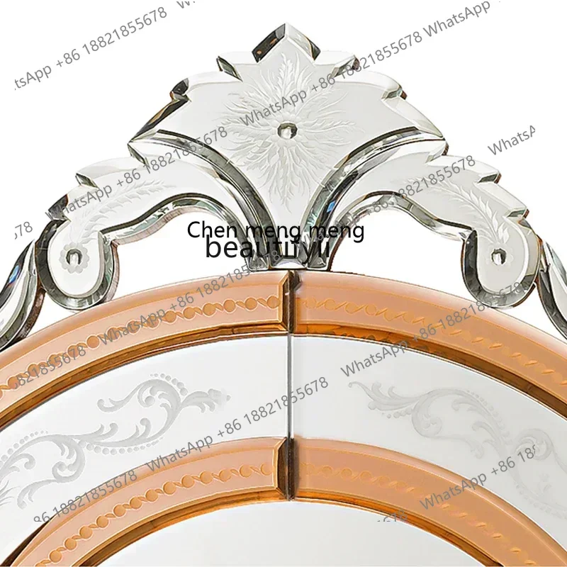 

Q178 CC Home bathroom mirror decorative makeup mirror desktop retro dresser wall hanging special-shaped