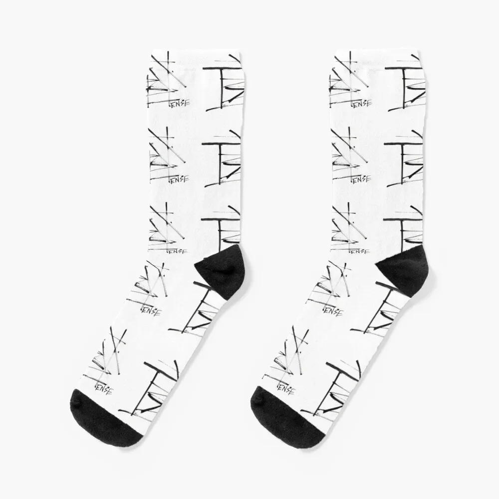 

TENSE (black print) Socks cotton designer brand Men's Socks Women's