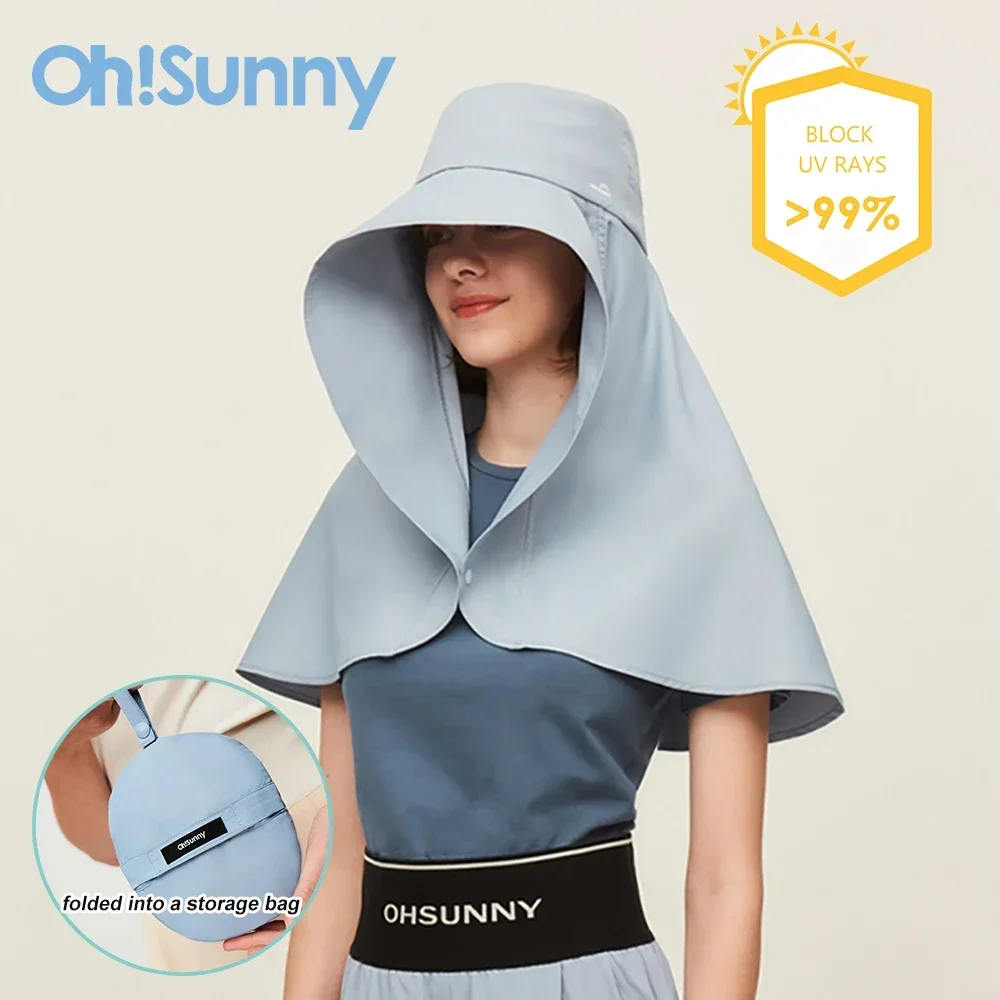 

OhSunny Women Large Brim Sun Hat UPF 1000+ New Bucket Cap with Neck Flap Full Protection Anti-UV Washable Beach Hats