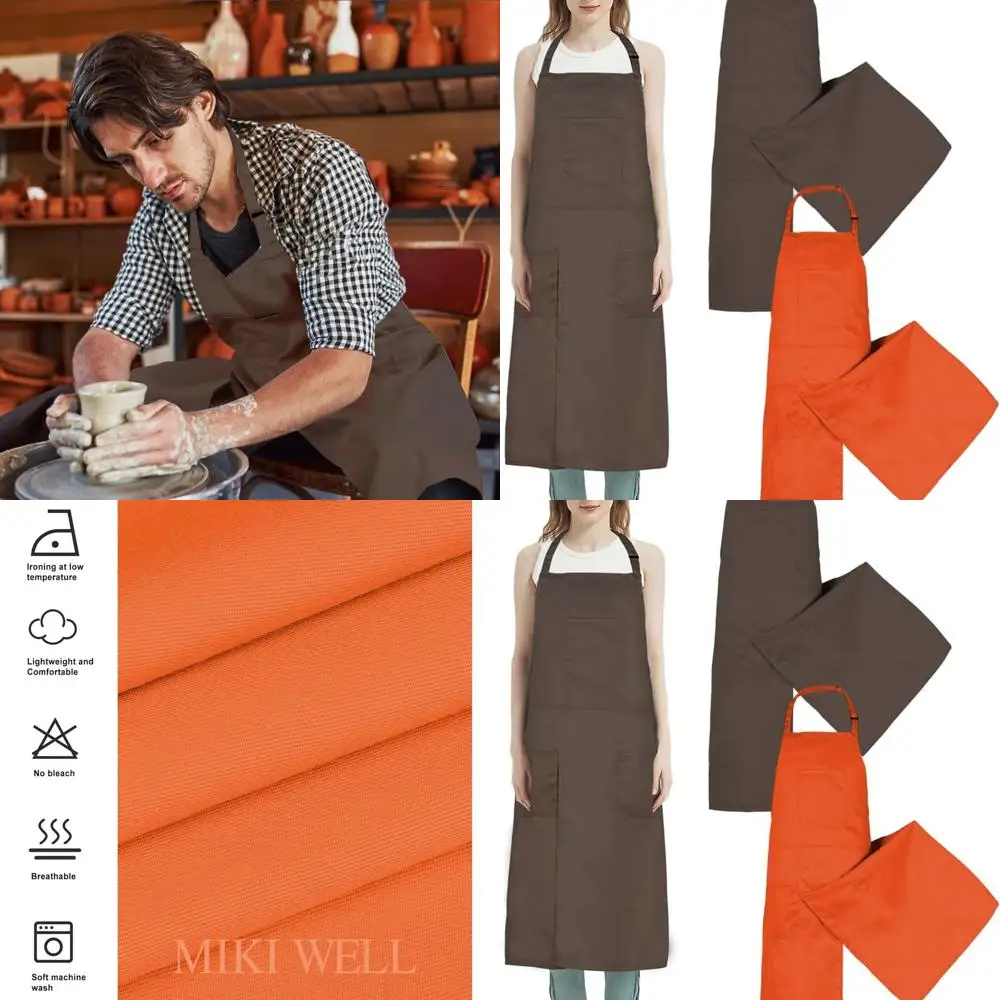 

Длинный керамический фартук с разделенными ножками и полным покрытием для художников — дизайн унисекс