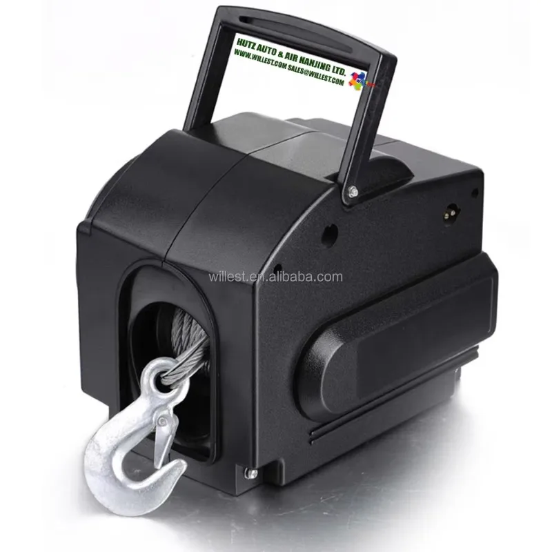 Electric Yacht Boat Trailer Winch HUTZ 2000 Lbs Pulling 6000 Lbs Rolling Capacity WIN2000B03 12v Electric Boat Anchor Winch