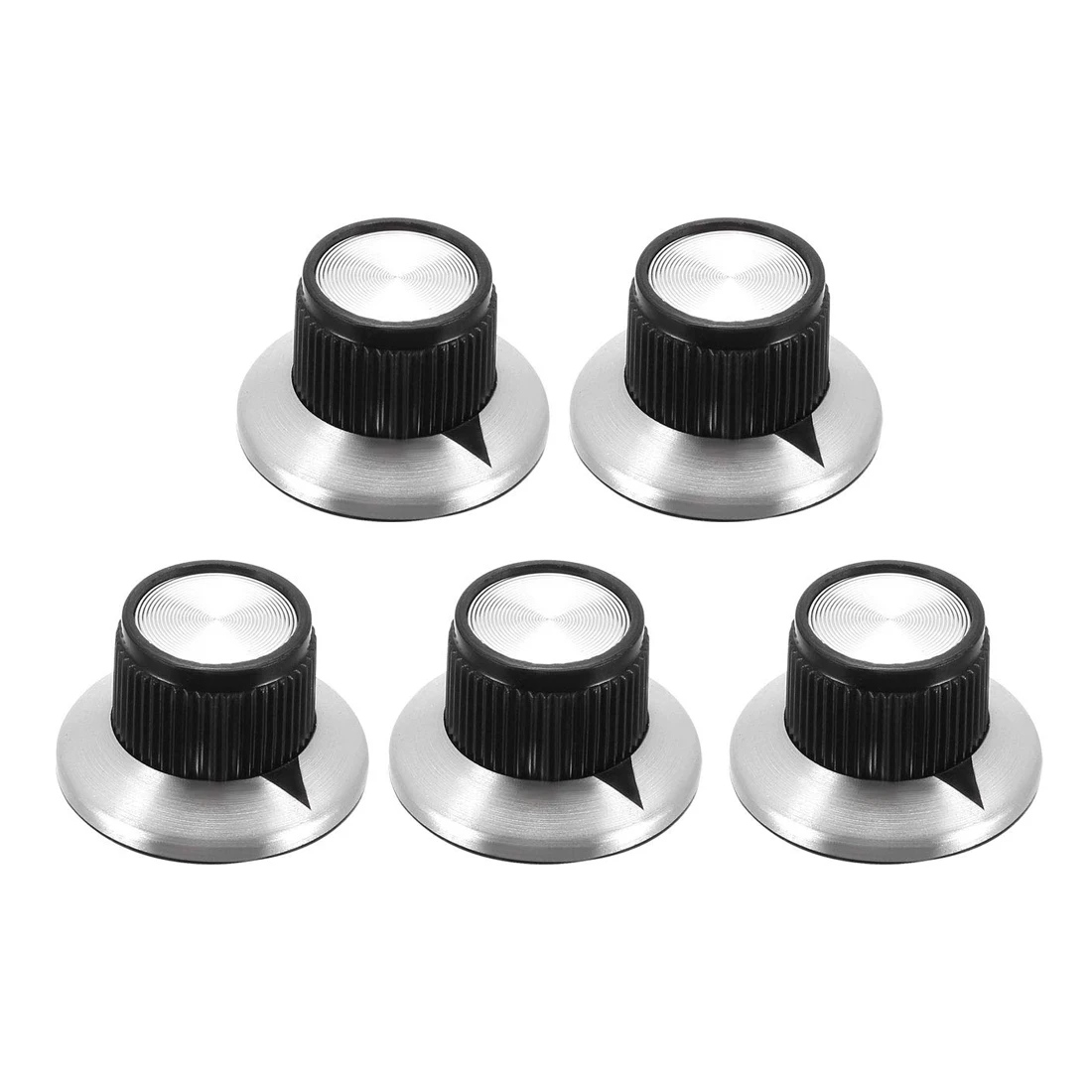 DAIERBUM 5PCS Chrome Top Vintage Guitar AMP Amplifier Knob 24x14mm Arrow Indication Knob For 6.35MM Shaft Effect Pedal Knob