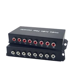 Audio Over Fiber Optic Media Converters 2/4/8 CH Singlmode Fiber Up 20Km Multimode 500M For Broadcasting Intercom System